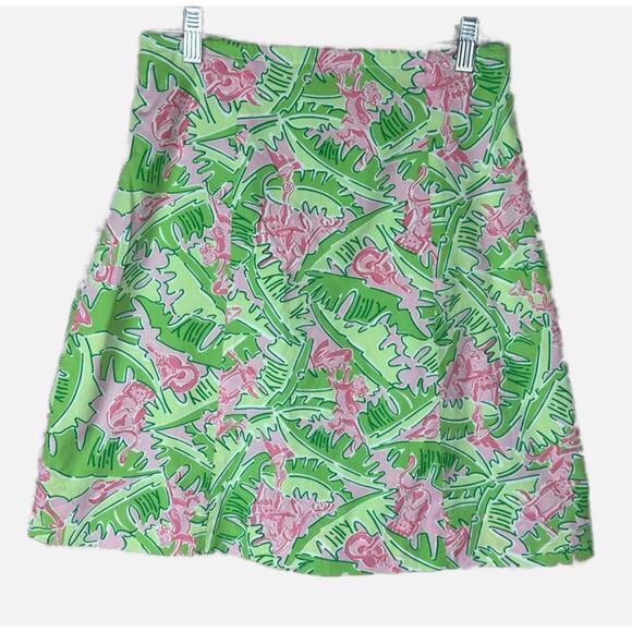 Lilly Pulitzer Vintage White Label Musical Monkeys Jungle Print skirt - Picture 1 of 10